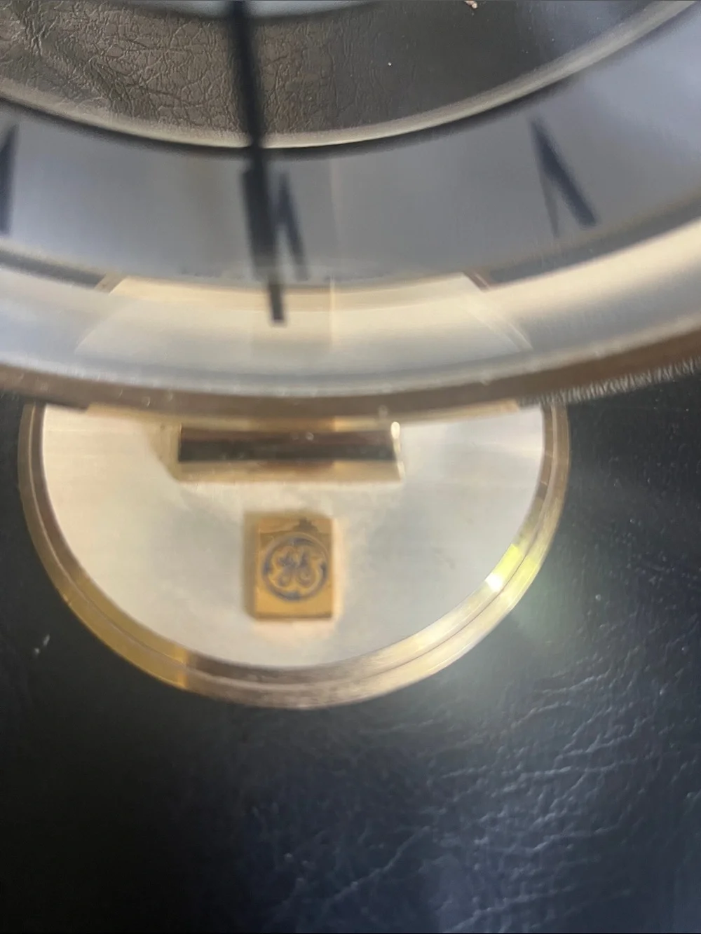 GE Gold-Tone Round Table Clock - Gold and Silver Accent